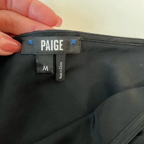 PAIGE Black One-Shoulder Silk Blouse - Picture 2 of 8